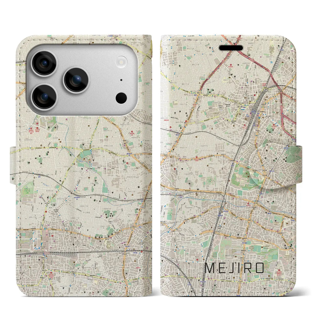 【目白(東京都)】地図柄iPhoneケース(手帳タイプ)