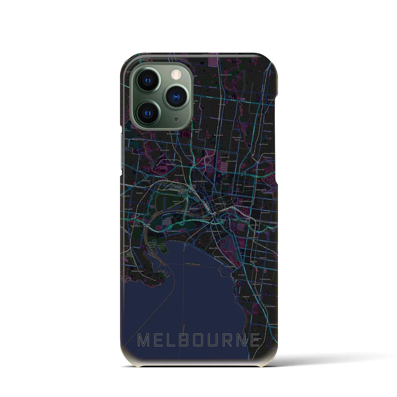 【メルボルン(オーストラリア)】地図柄iPhoneケース(バックカバータイプ)