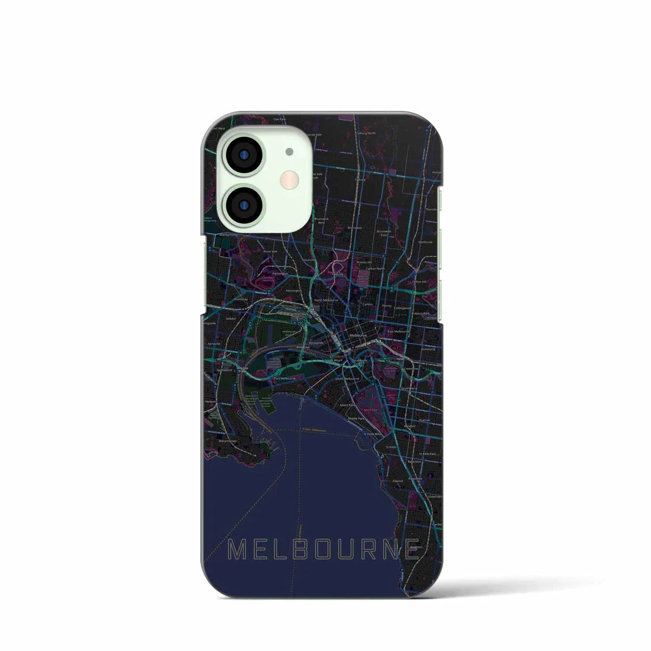 【メルボルン(オーストラリア)】地図柄iPhoneケース(バックカバータイプ)