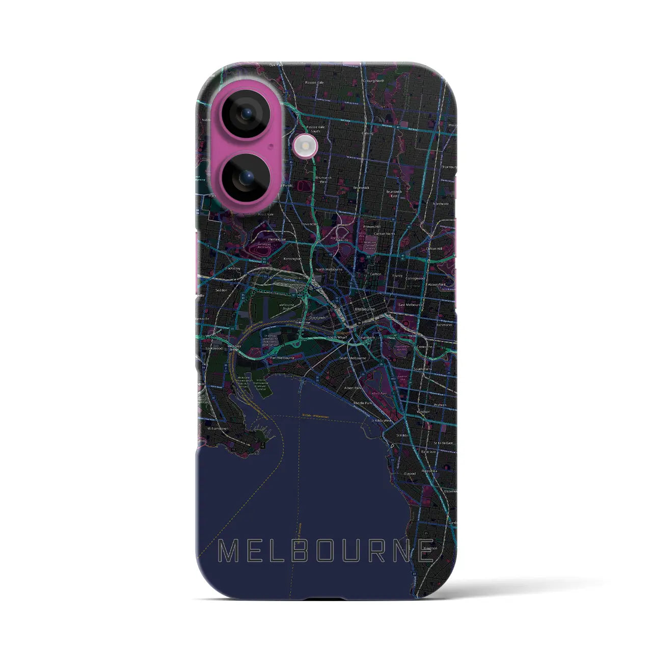 【メルボルン(オーストラリア)】地図柄iPhoneケース(バックカバータイプ)