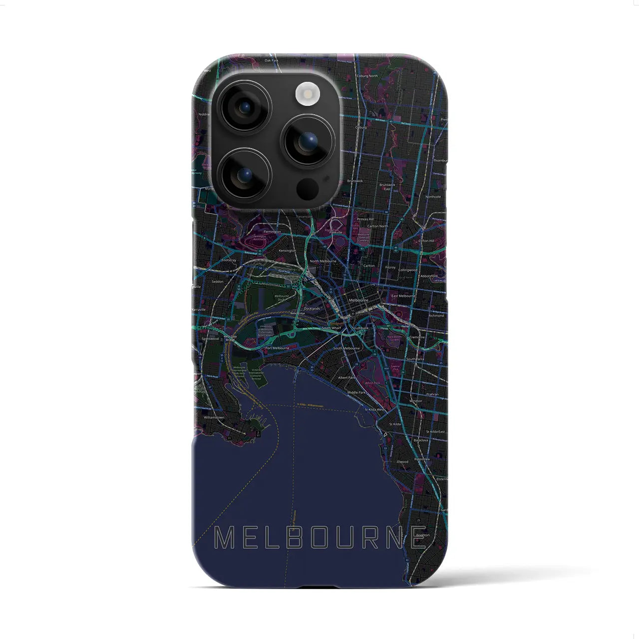 【メルボルン(オーストラリア)】地図柄iPhoneケース(バックカバータイプ)