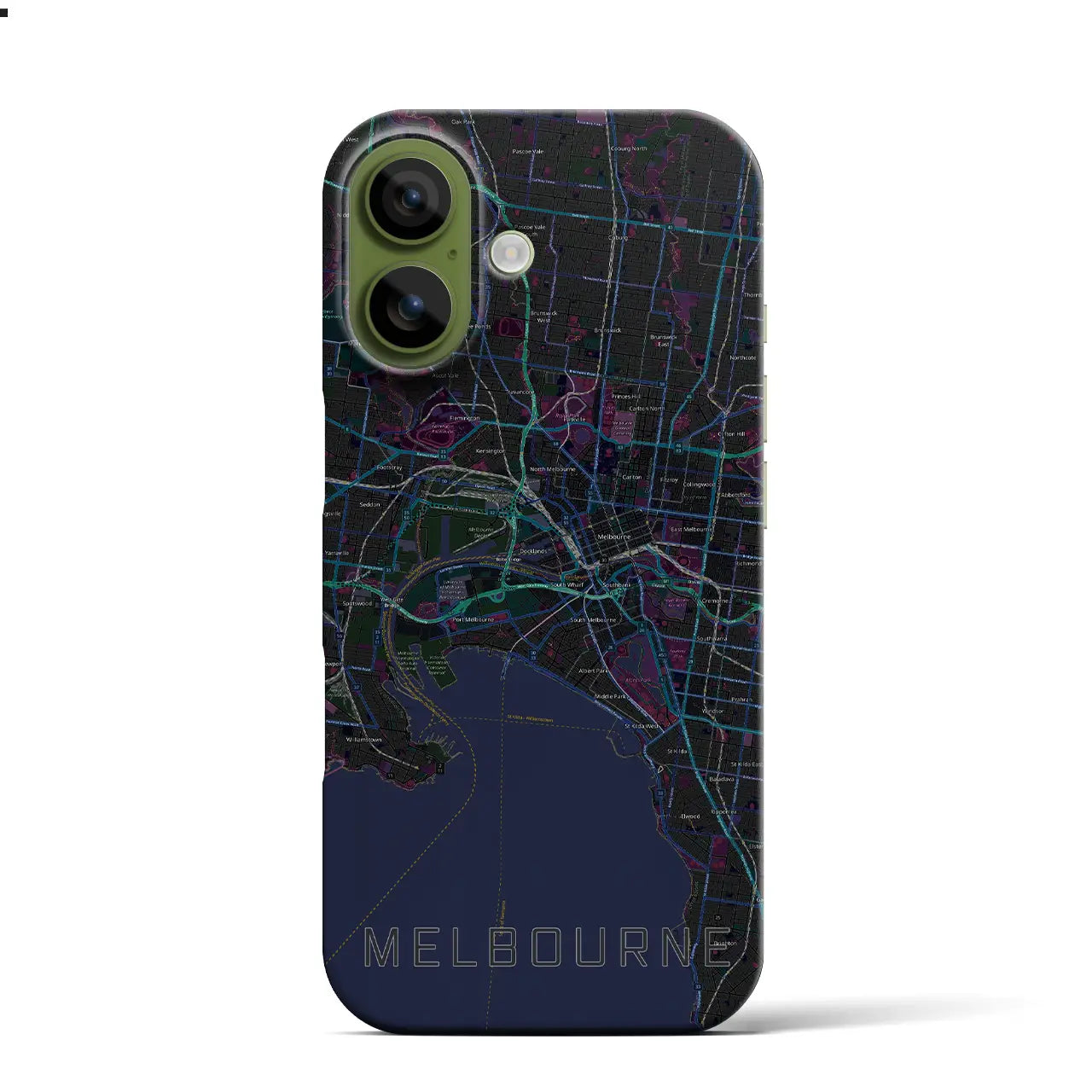 【メルボルン(オーストラリア)】地図柄iPhoneケース(バックカバータイプ)