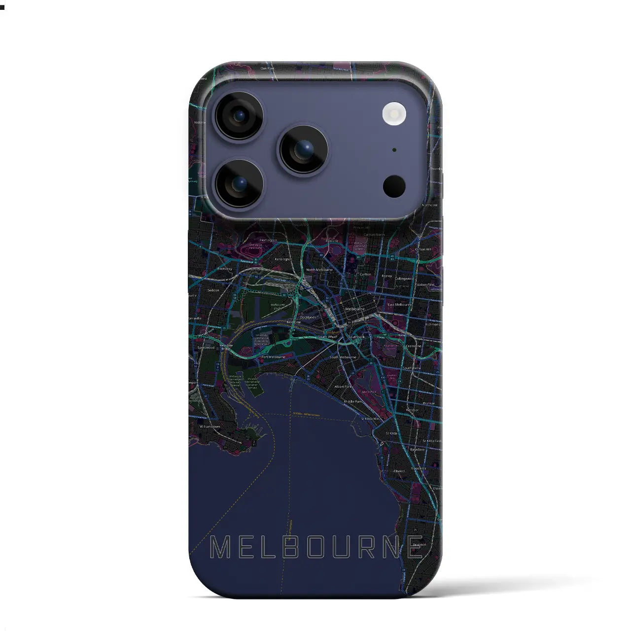 【メルボルン(オーストラリア)】地図柄iPhoneケース(バックカバータイプ)