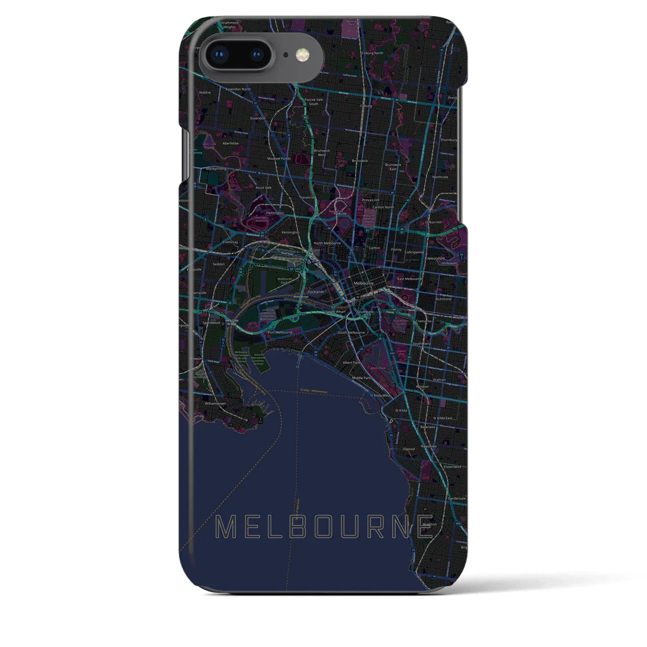 【メルボルン(オーストラリア)】地図柄iPhoneケース(バックカバータイプ)