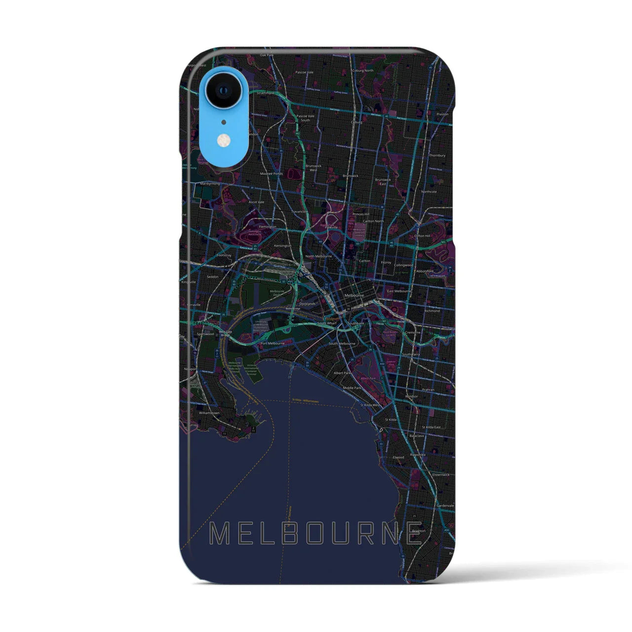 【メルボルン(オーストラリア)】地図柄iPhoneケース(バックカバータイプ)