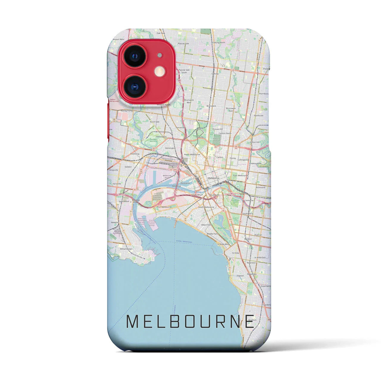 【メルボルン(オーストラリア)】地図柄iPhoneケース(バックカバータイプ)
