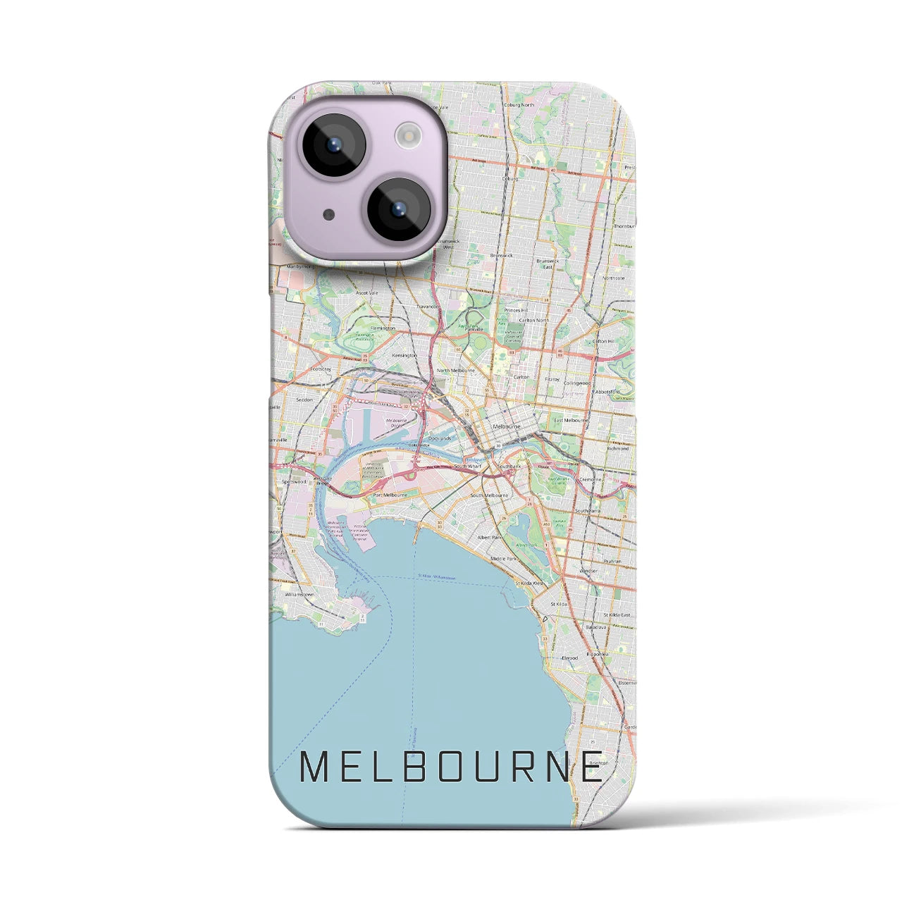 【メルボルン(オーストラリア)】地図柄iPhoneケース(バックカバータイプ)