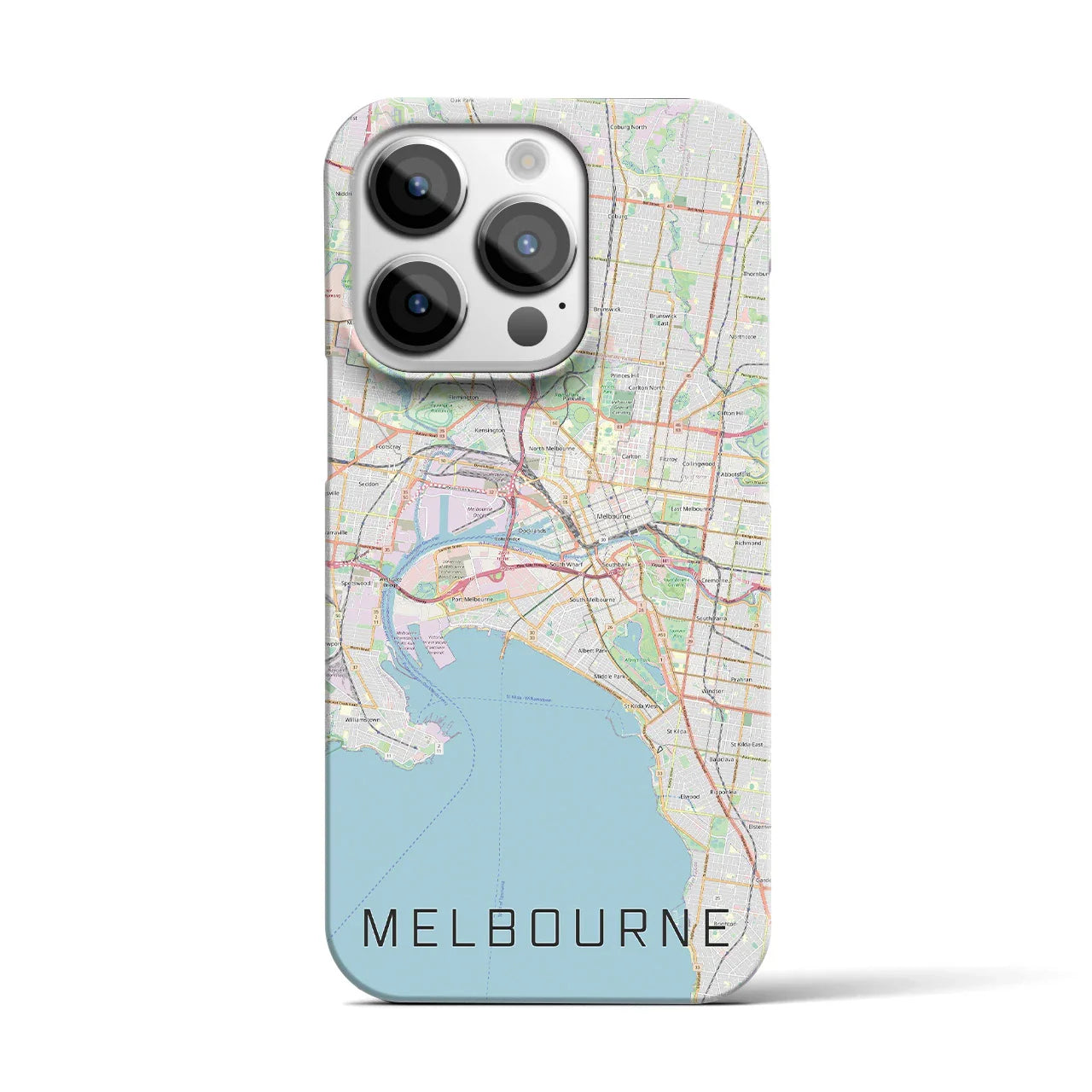 【メルボルン(オーストラリア)】地図柄iPhoneケース(バックカバータイプ)