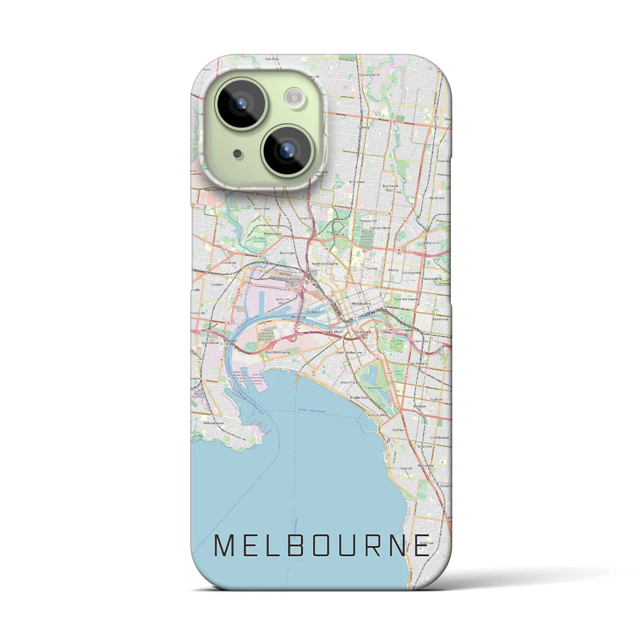 【メルボルン(オーストラリア)】地図柄iPhoneケース(バックカバータイプ)
