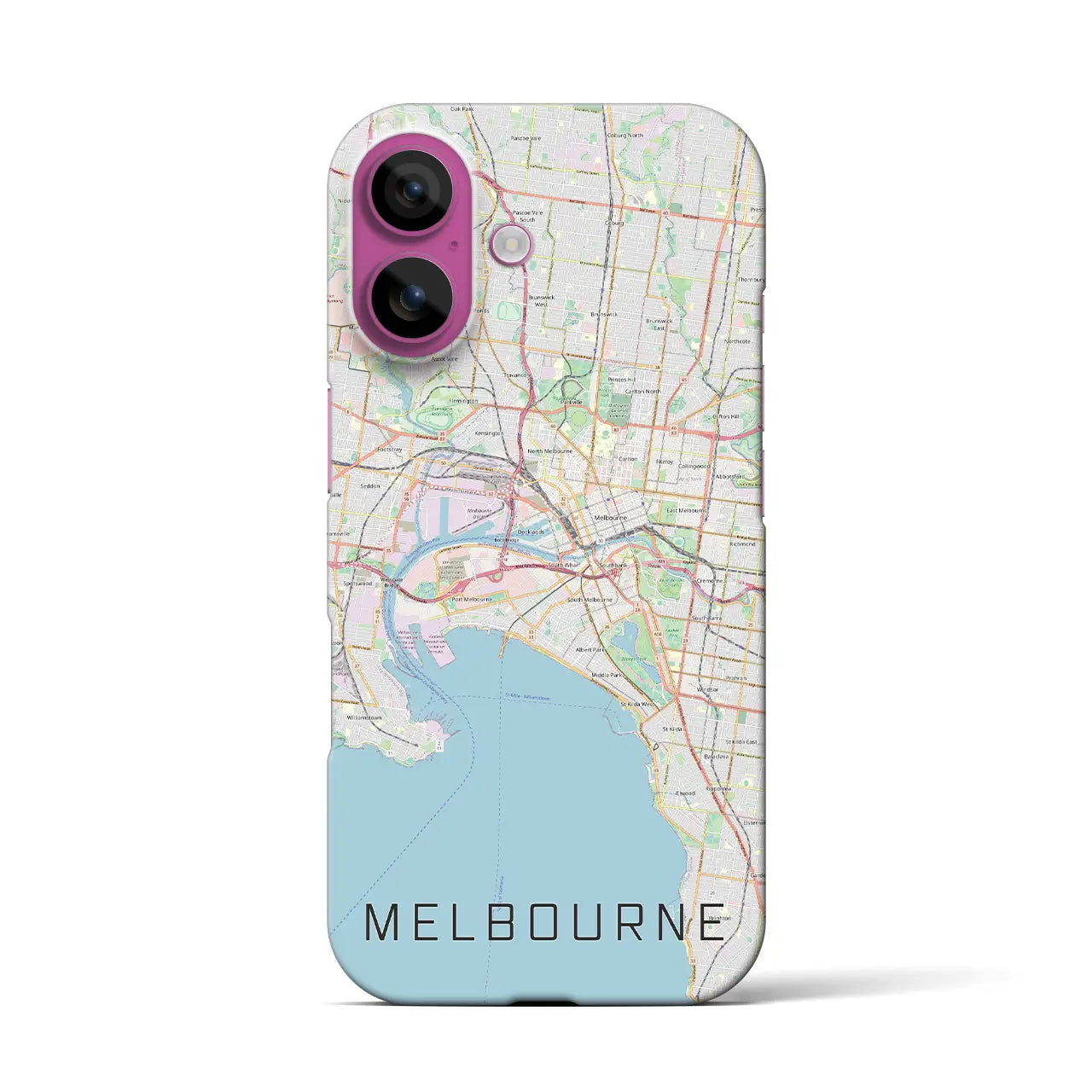 【メルボルン(オーストラリア)】地図柄iPhoneケース(バックカバータイプ)