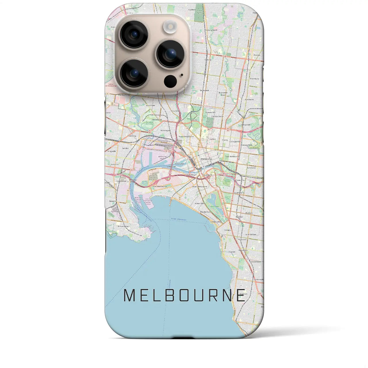 【メルボルン(オーストラリア)】地図柄iPhoneケース(バックカバータイプ)