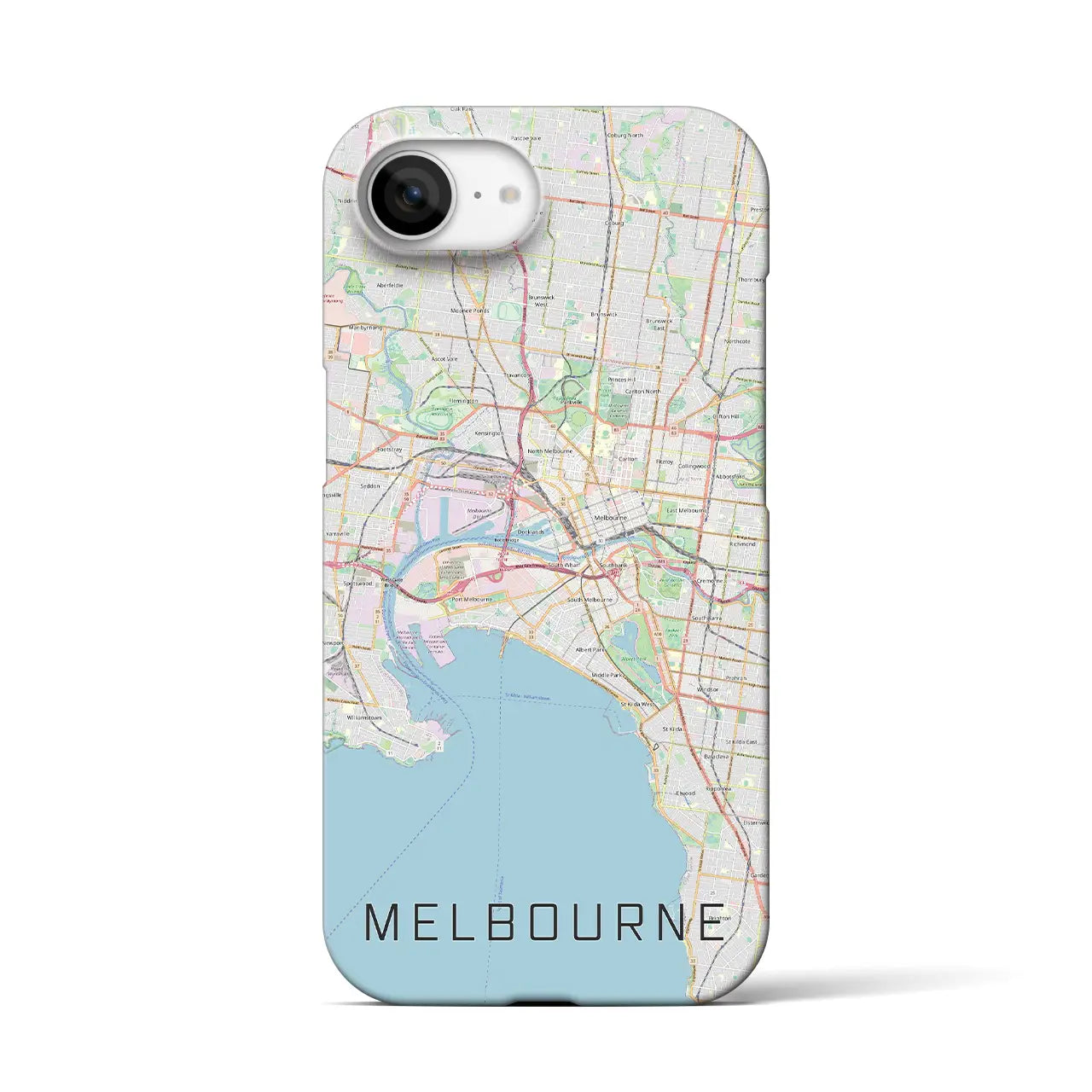 【メルボルン(オーストラリア)】地図柄iPhoneケース(バックカバータイプ)