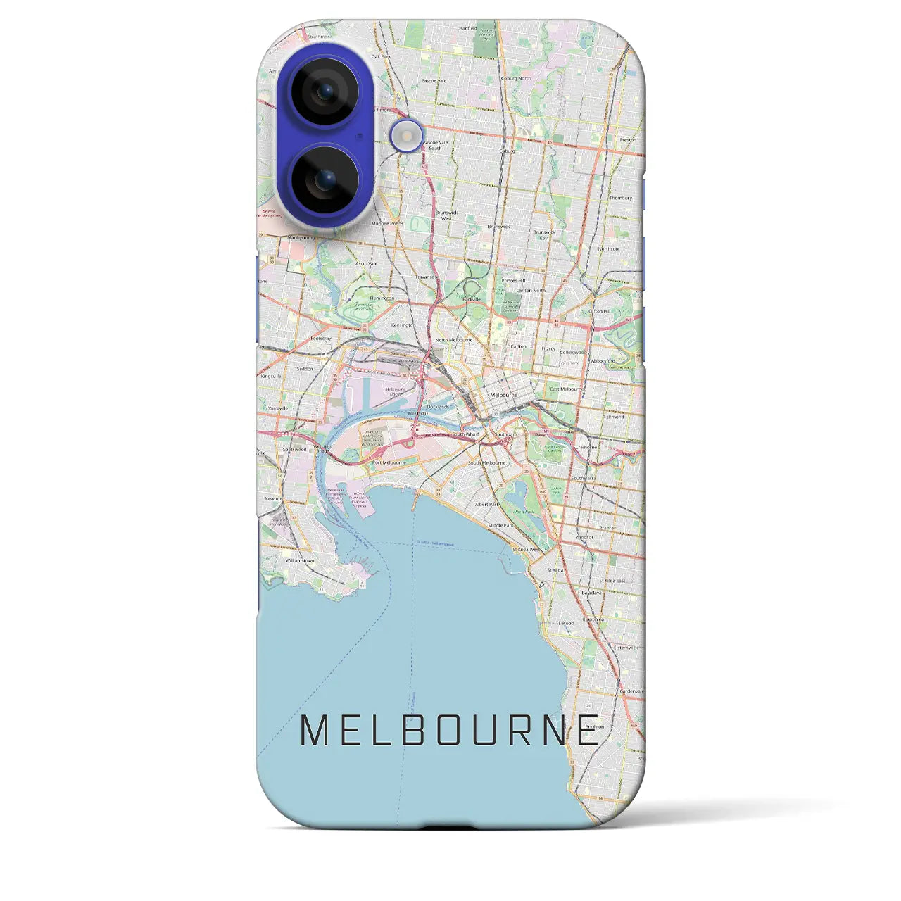 【メルボルン(オーストラリア)】地図柄iPhoneケース(バックカバータイプ)ナチュラル・iPhone 16 Pro Max 用