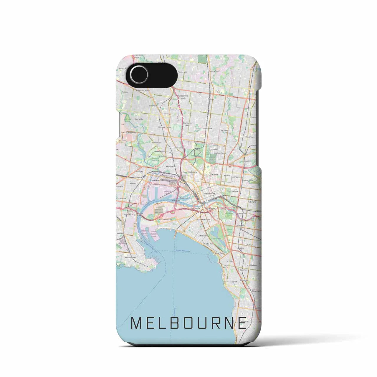 【メルボルン(オーストラリア)】地図柄iPhoneケース(バックカバータイプ)