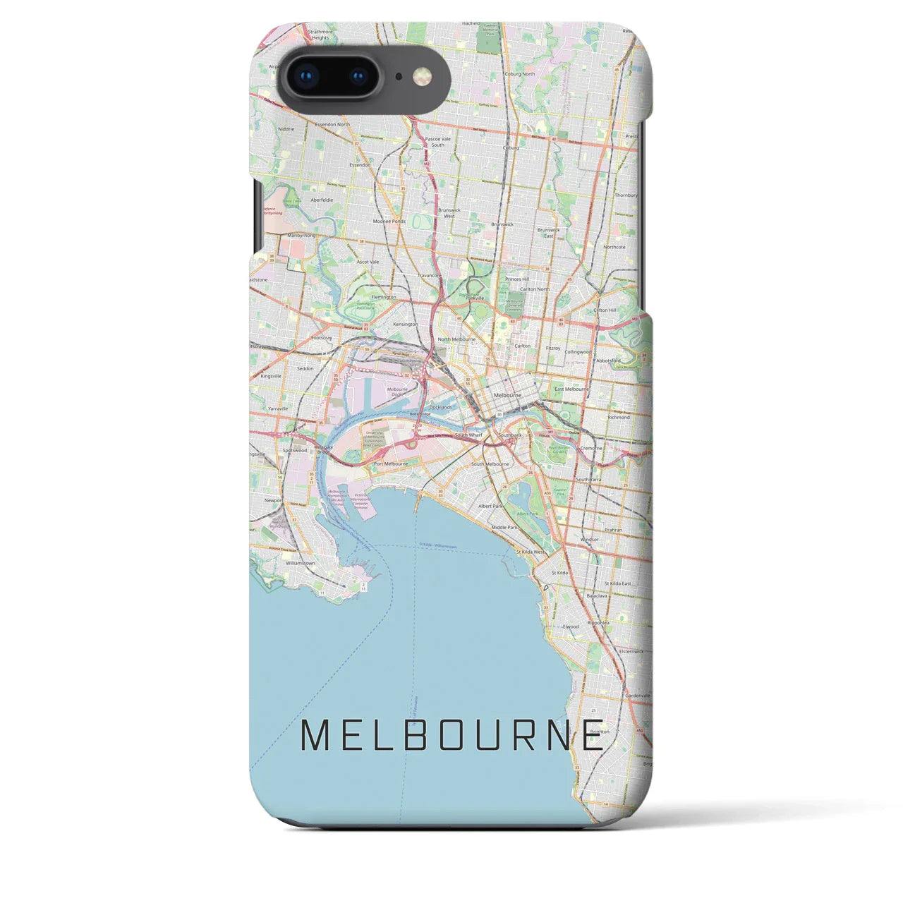 【メルボルン(オーストラリア)】地図柄iPhoneケース(バックカバータイプ)