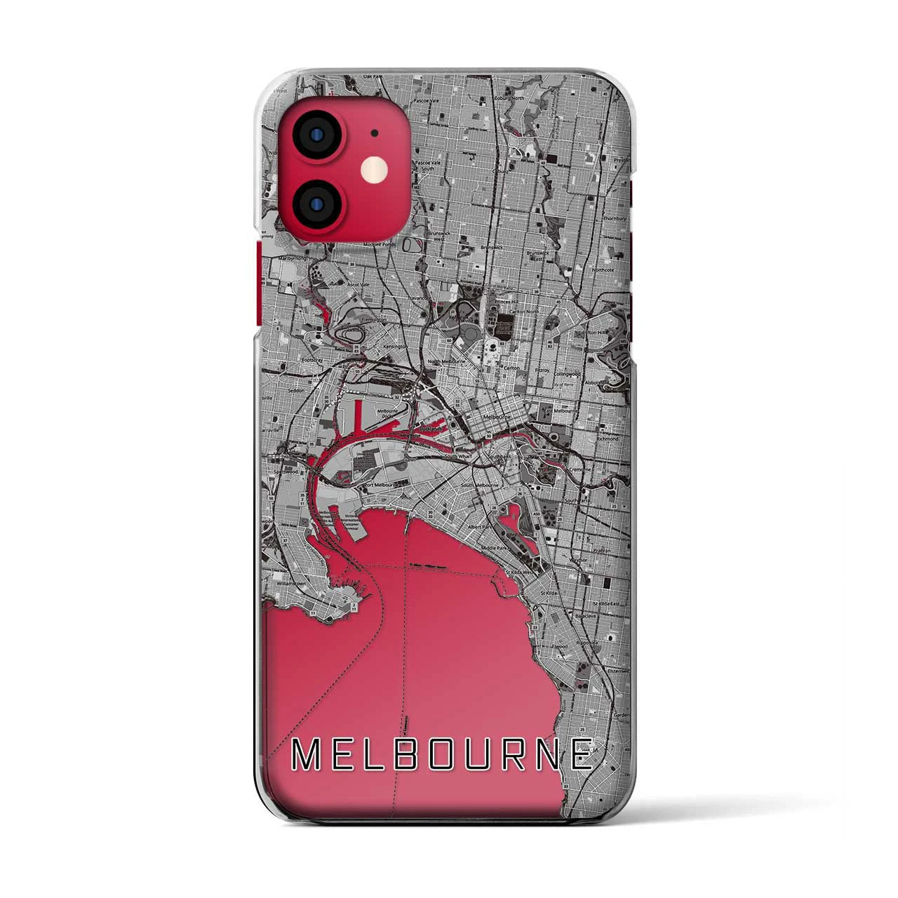 【メルボルン(オーストラリア)】地図柄iPhoneケース(クリアタイプ)