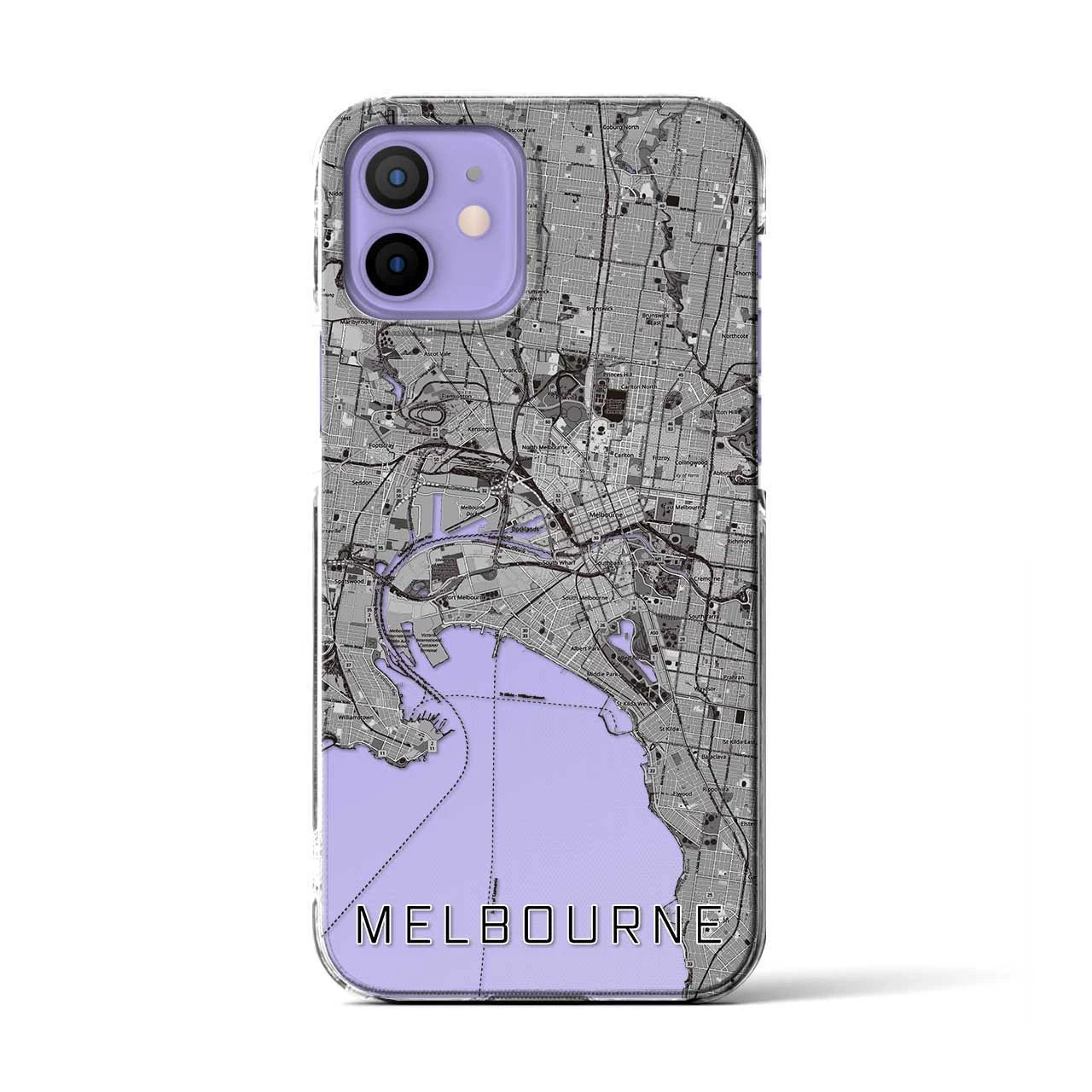 【メルボルン(オーストラリア)】地図柄iPhoneケース(クリアタイプ)