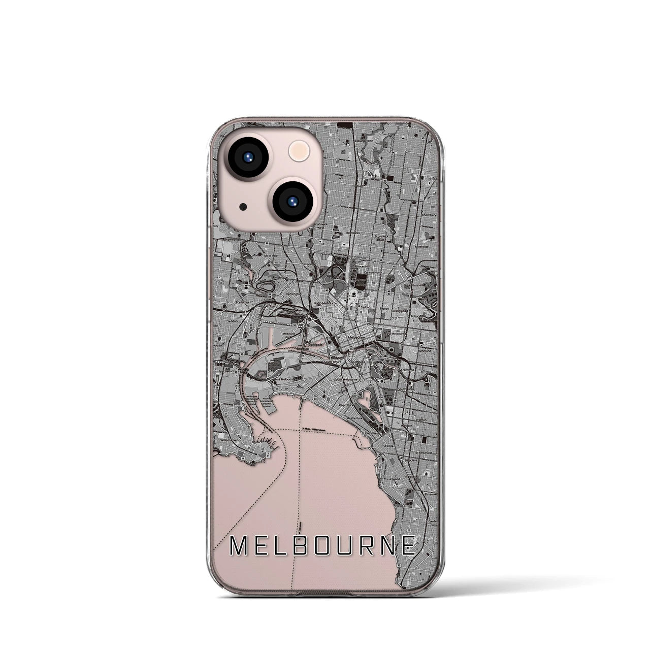 【メルボルン(オーストラリア)】地図柄iPhoneケース(クリアタイプ)