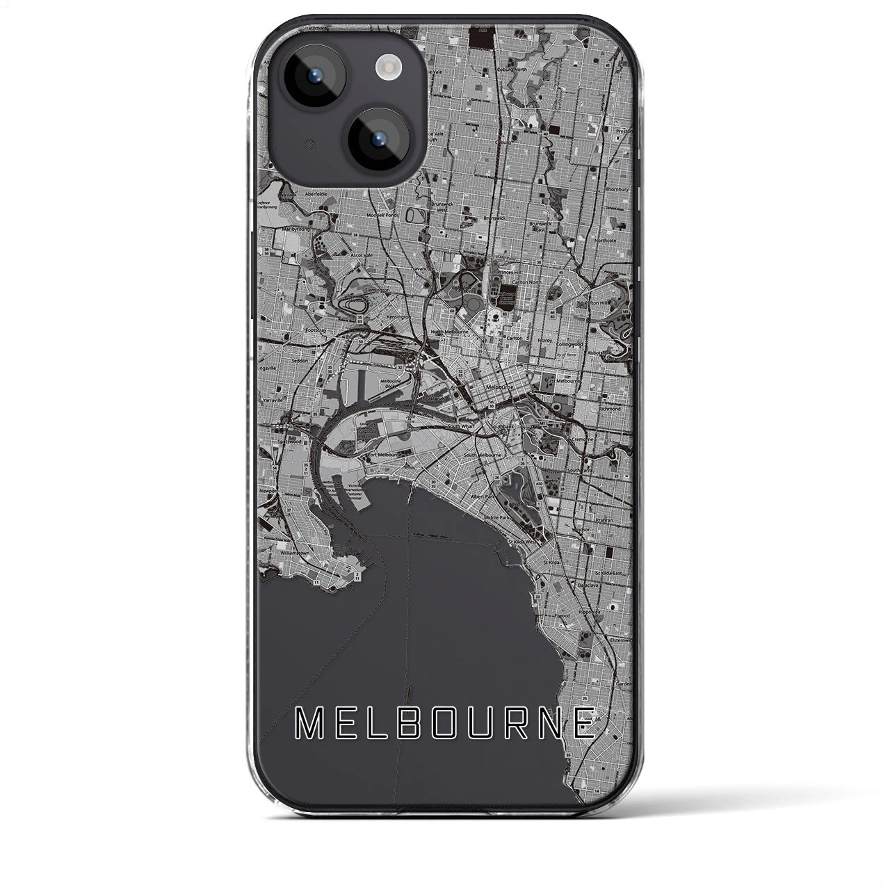 【メルボルン(オーストラリア)】地図柄iPhoneケース(クリアタイプ)