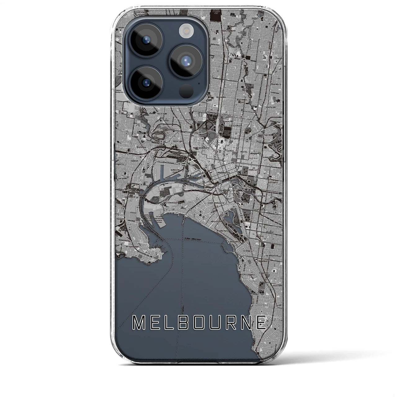 【メルボルン(オーストラリア)】地図柄iPhoneケース(クリアタイプ)