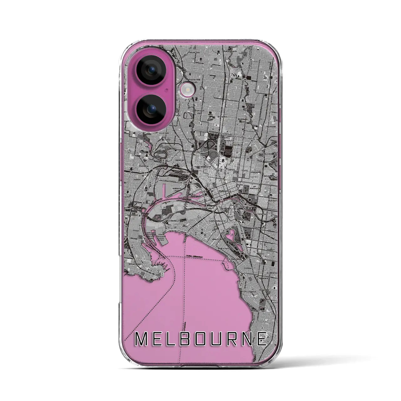 【メルボルン(オーストラリア)】地図柄iPhoneケース(クリアタイプ)