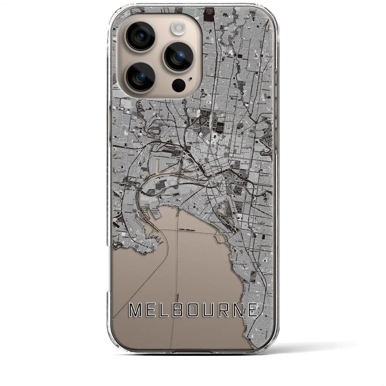 【メルボルン(オーストラリア)】地図柄iPhoneケース(クリアタイプ)