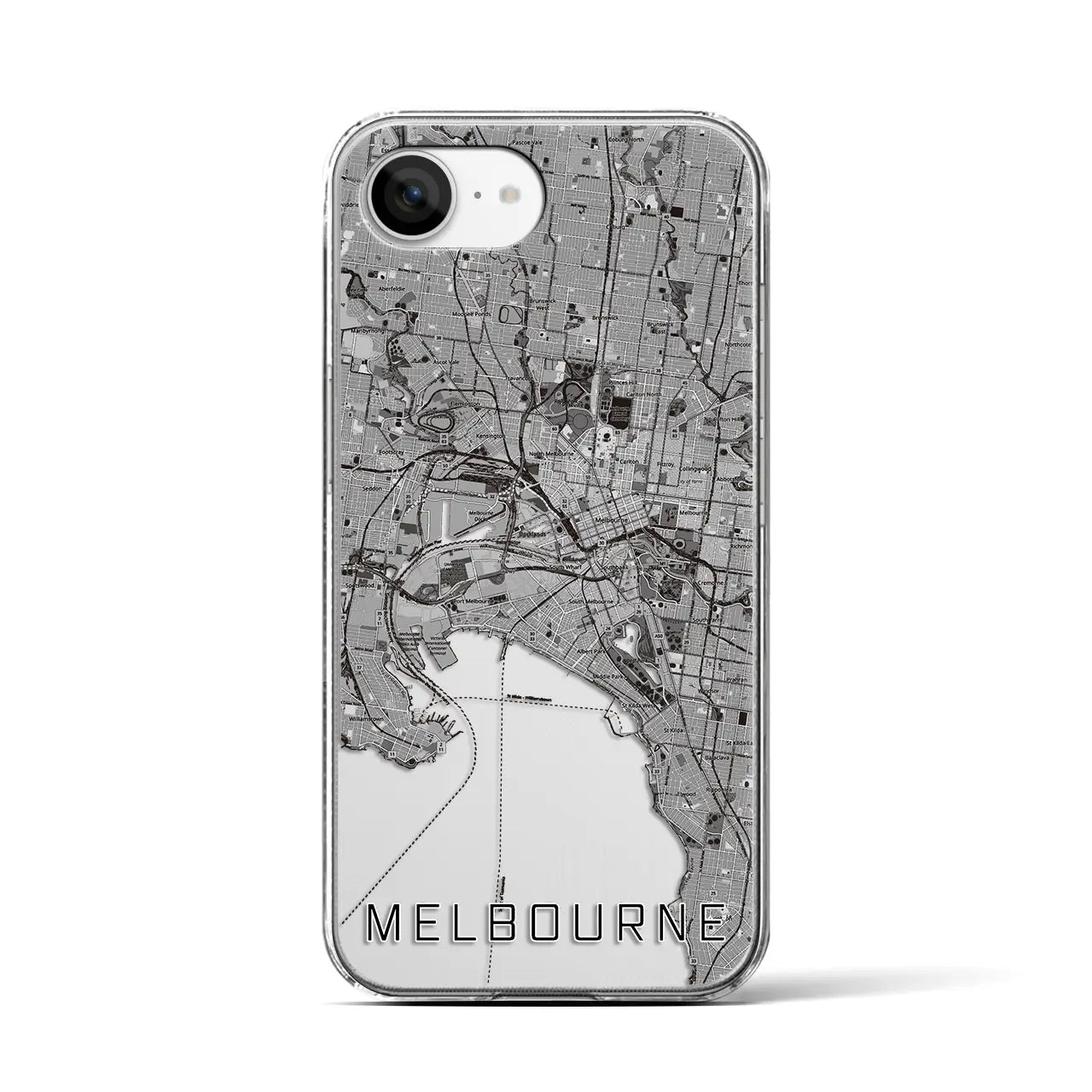 【メルボルン(オーストラリア)】地図柄iPhoneケース(クリアタイプ)