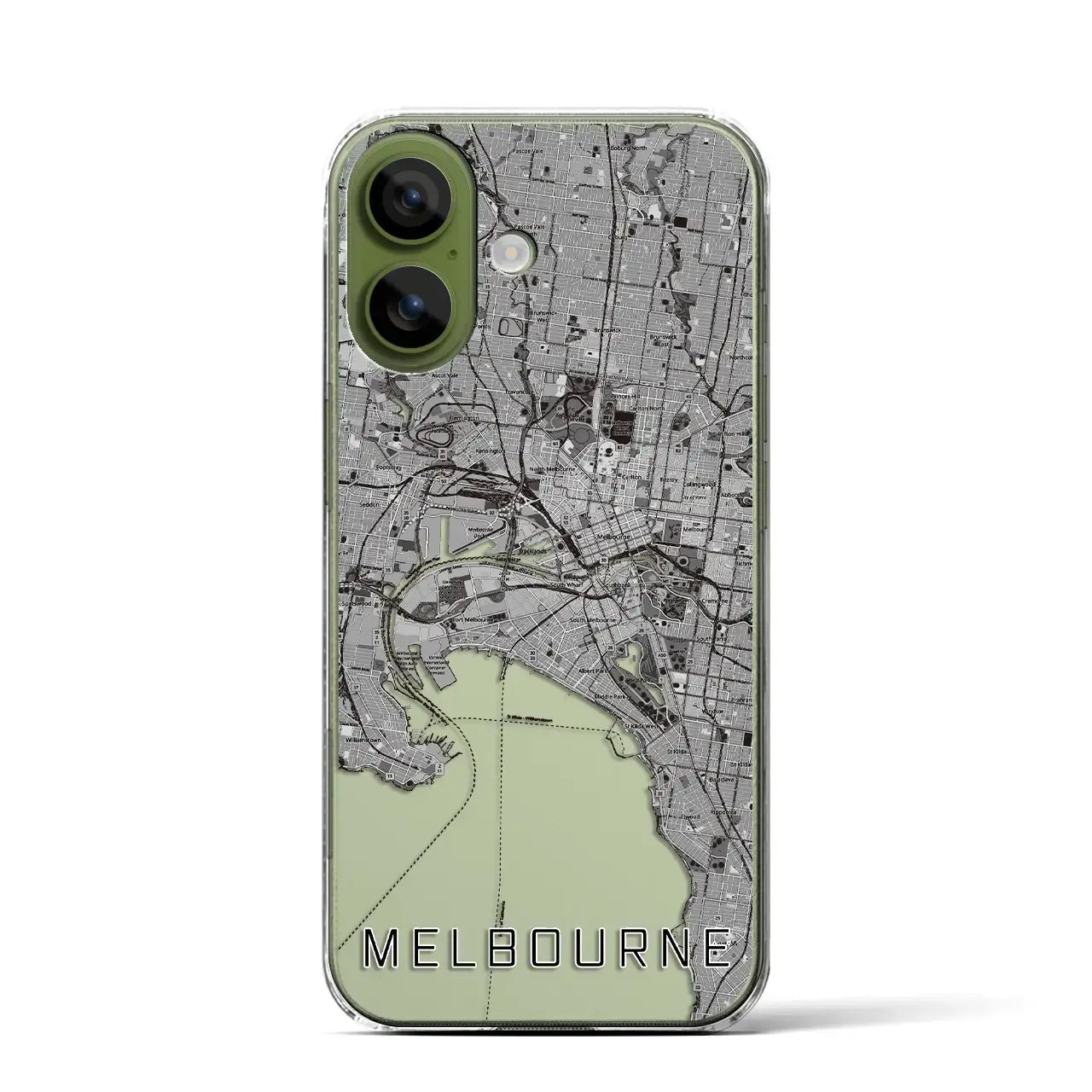 【メルボルン(オーストラリア)】地図柄iPhoneケース(クリアタイプ)