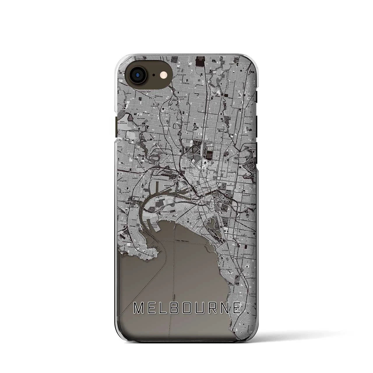 【メルボルン(オーストラリア)】地図柄iPhoneケース(クリアタイプ)