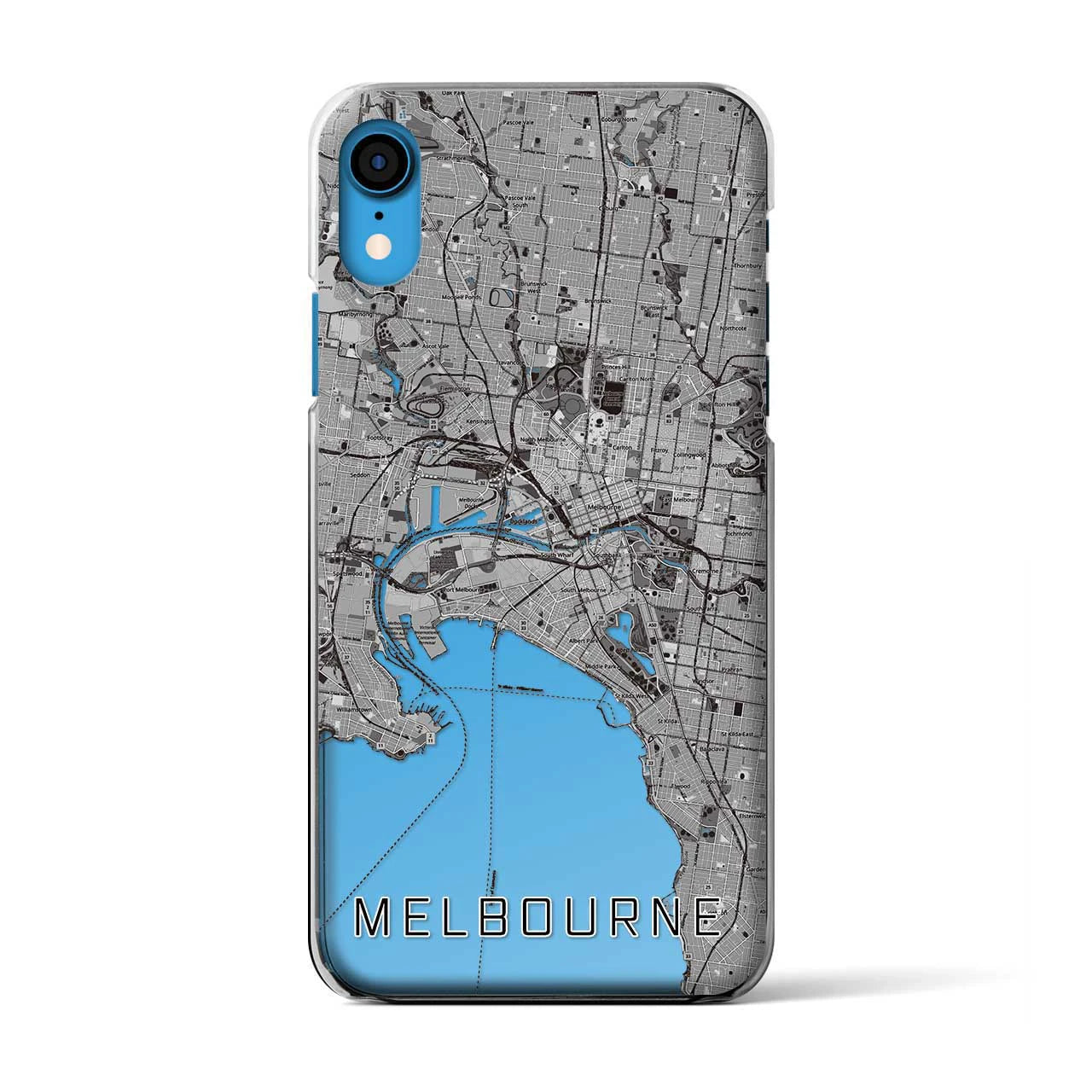 【メルボルン(オーストラリア)】地図柄iPhoneケース(クリアタイプ)