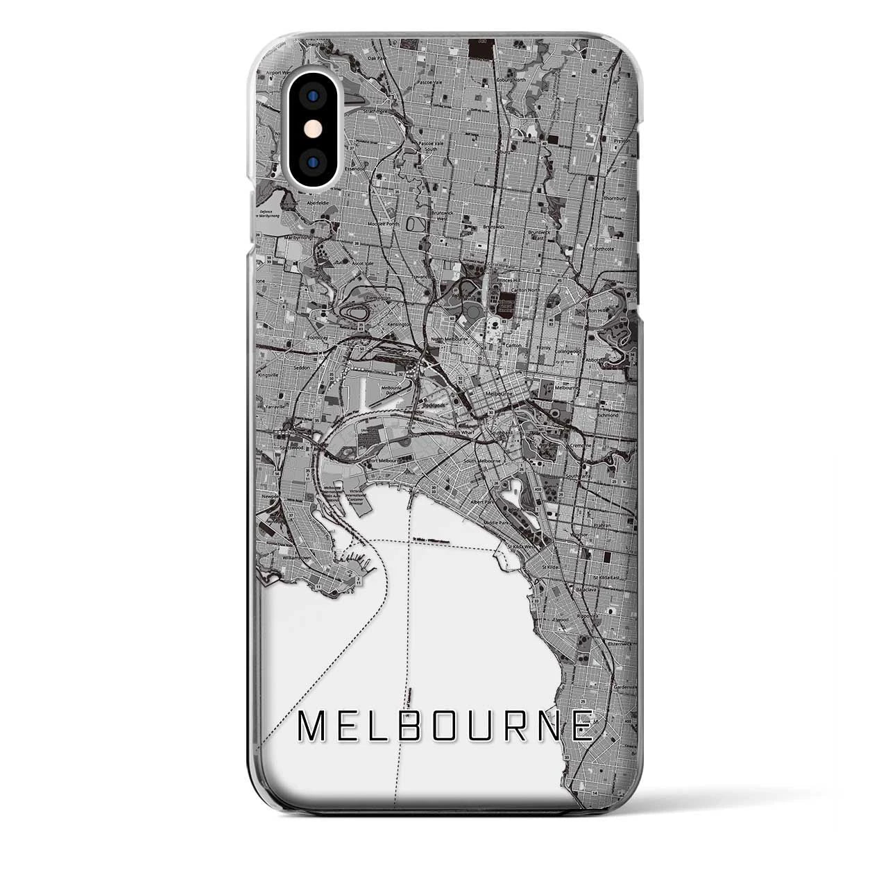 【メルボルン(オーストラリア)】地図柄iPhoneケース(クリアタイプ)