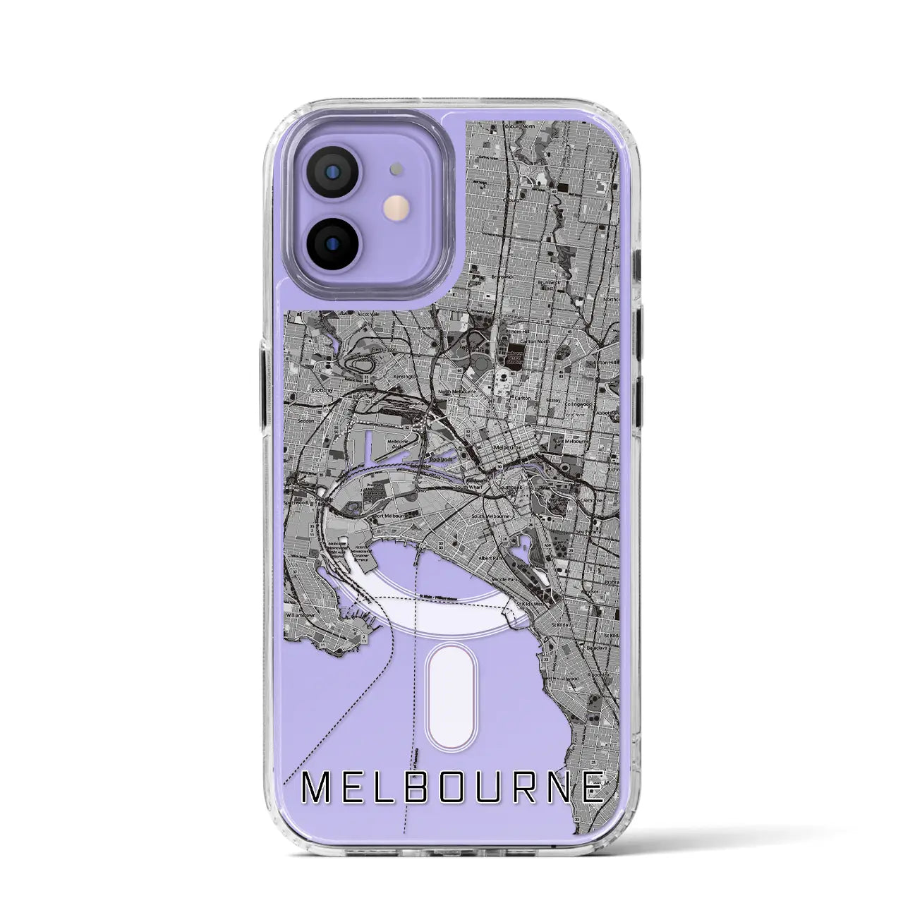 【メルボルン(オーストラリア)】地図柄iPhoneケース(MagSafeタイプ)