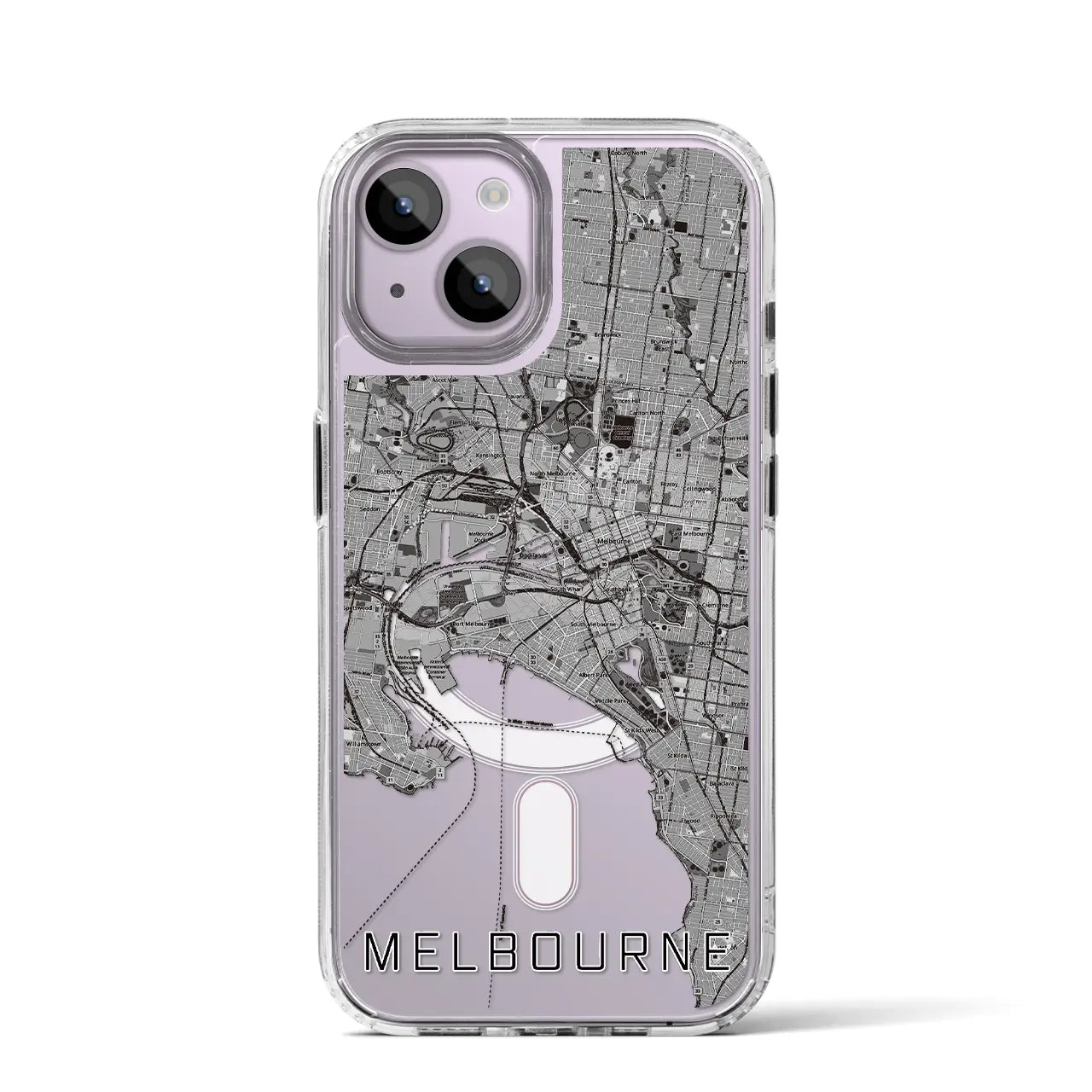 【メルボルン(オーストラリア)】地図柄iPhoneケース(MagSafeタイプ)