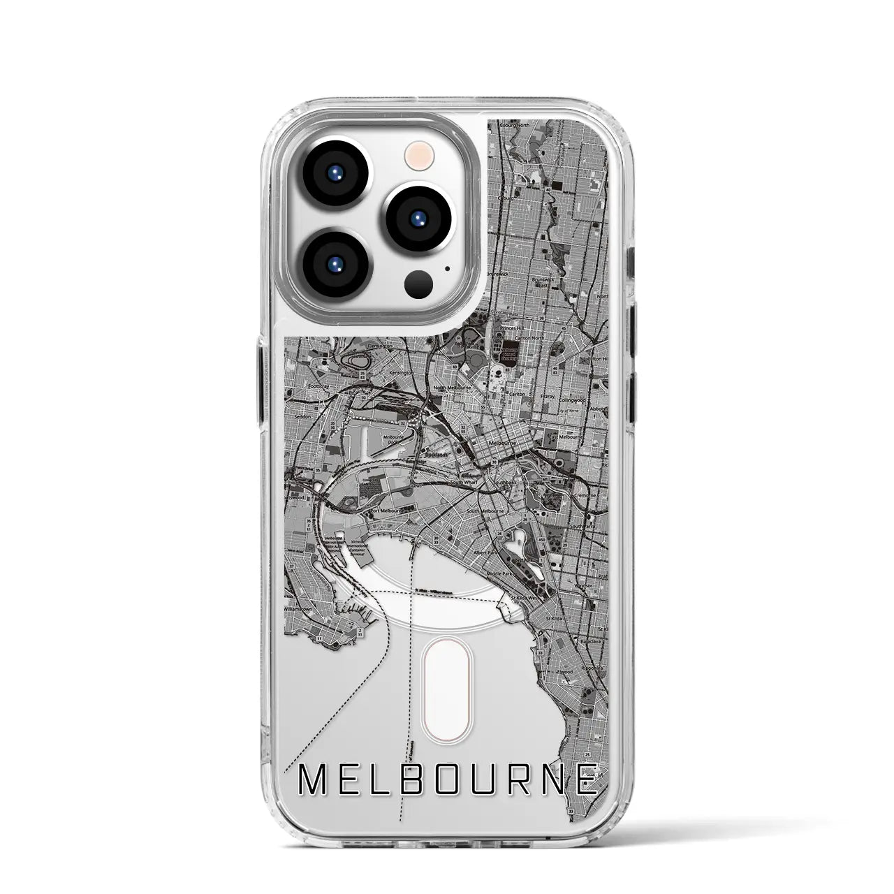 【メルボルン(オーストラリア)】地図柄iPhoneケース(MagSafeタイプ)