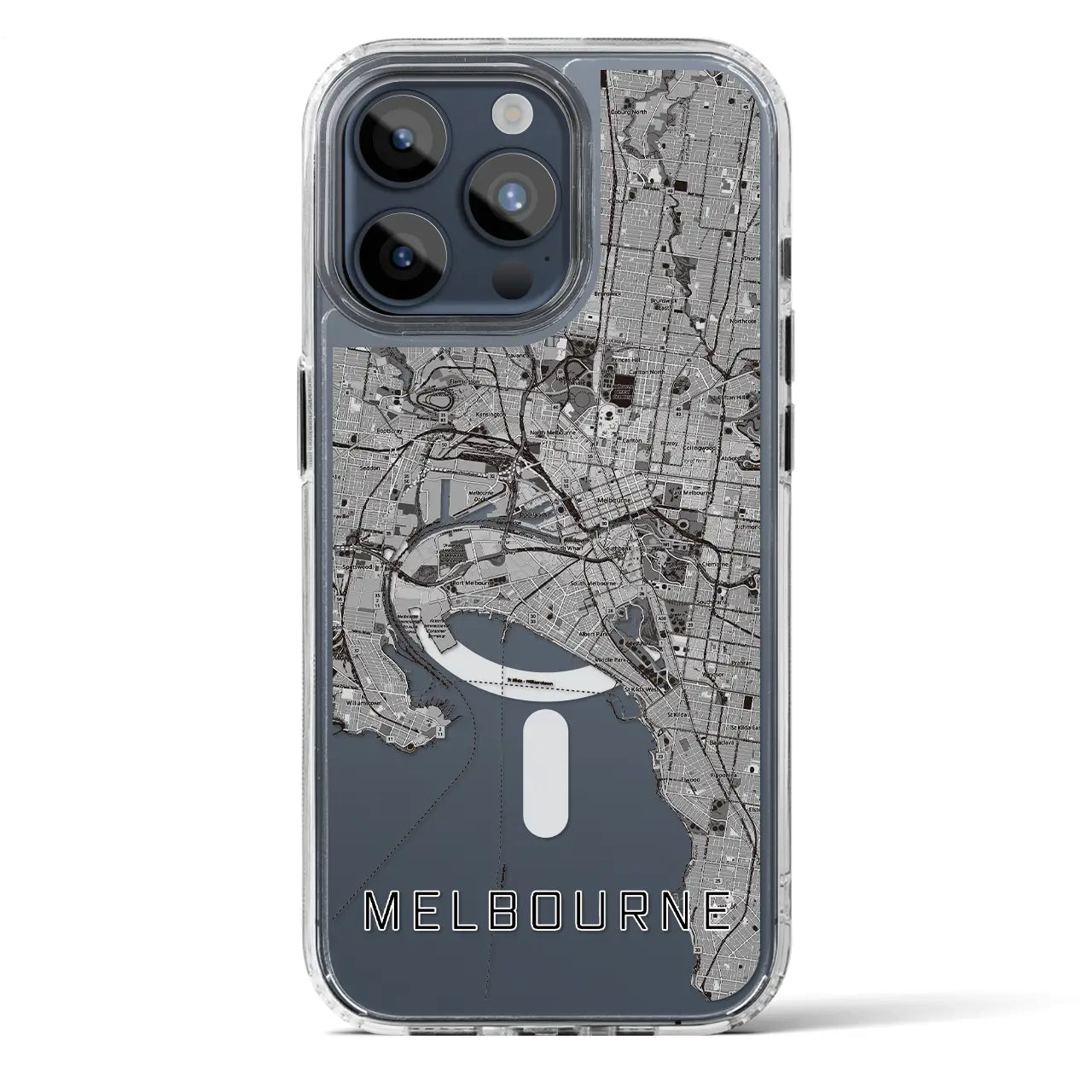 【メルボルン(オーストラリア)】地図柄iPhoneケース(MagSafeタイプ)