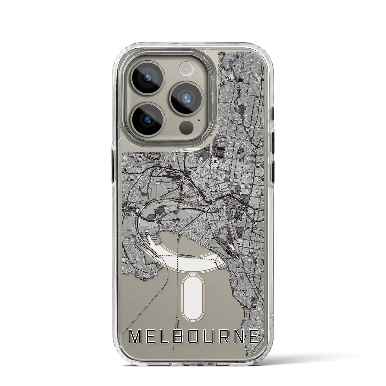 【メルボルン(オーストラリア)】地図柄iPhoneケース(MagSafeタイプ)