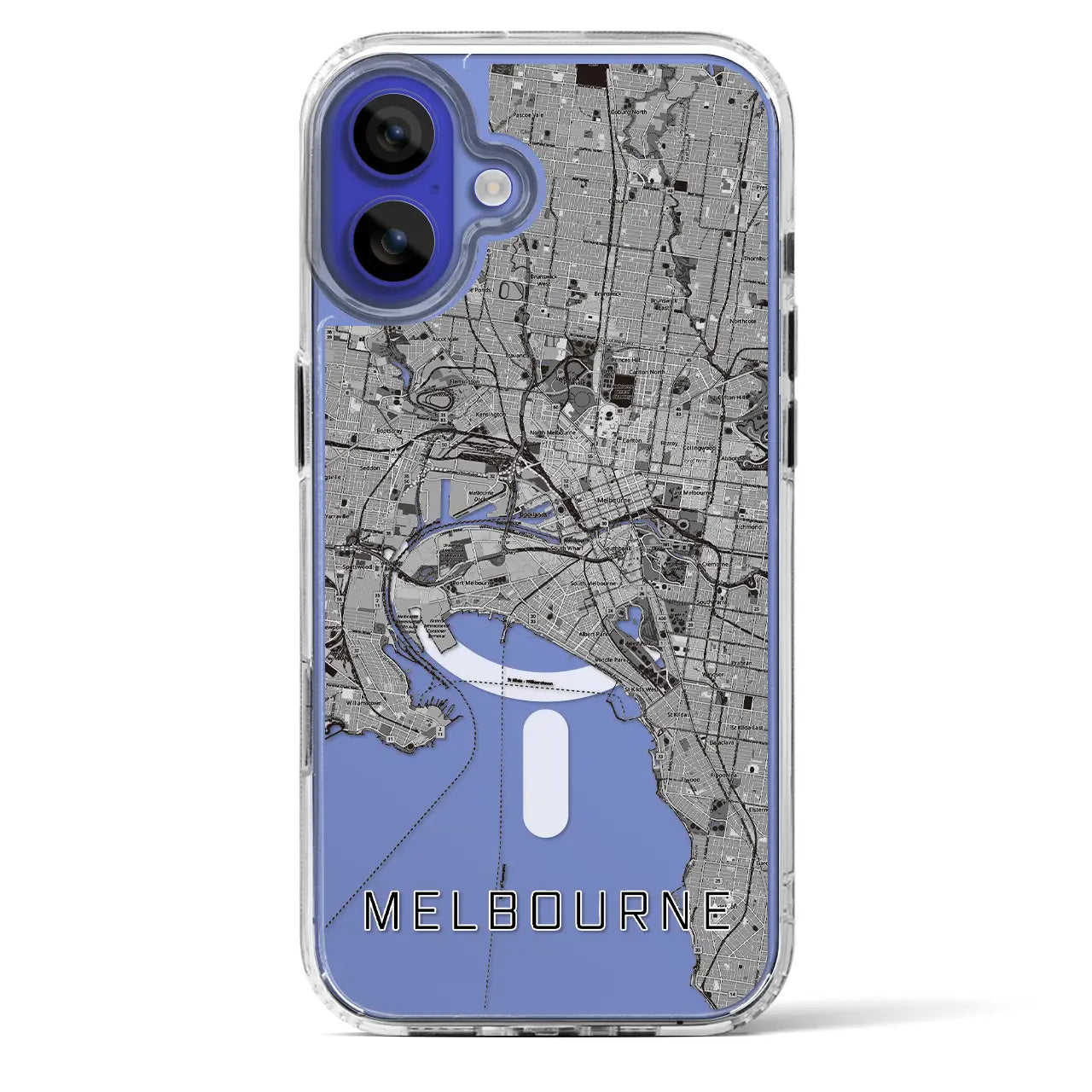 【メルボルン(オーストラリア)】地図柄iPhoneケース(MagSafeタイプ)