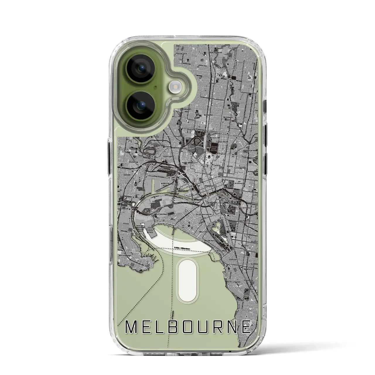 【メルボルン(オーストラリア)】地図柄iPhoneケース(MagSafeタイプ)