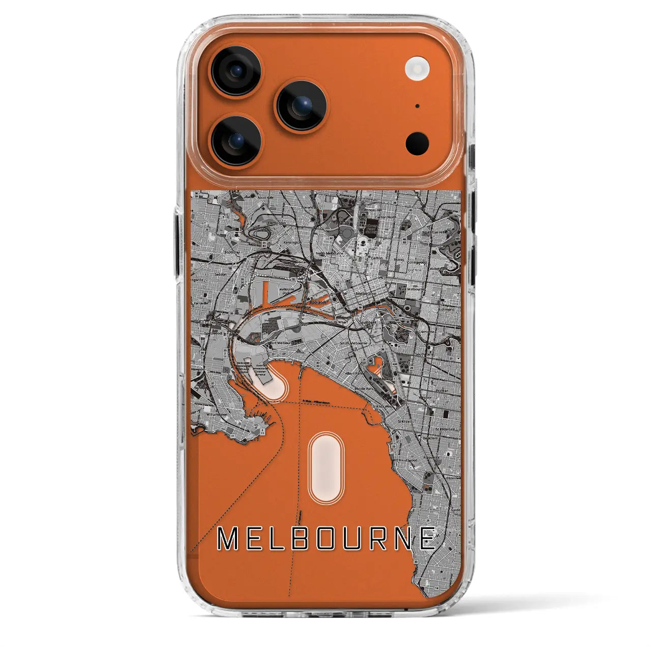 【メルボルン(オーストラリア)】地図柄iPhoneケース(MagSafeタイプ)