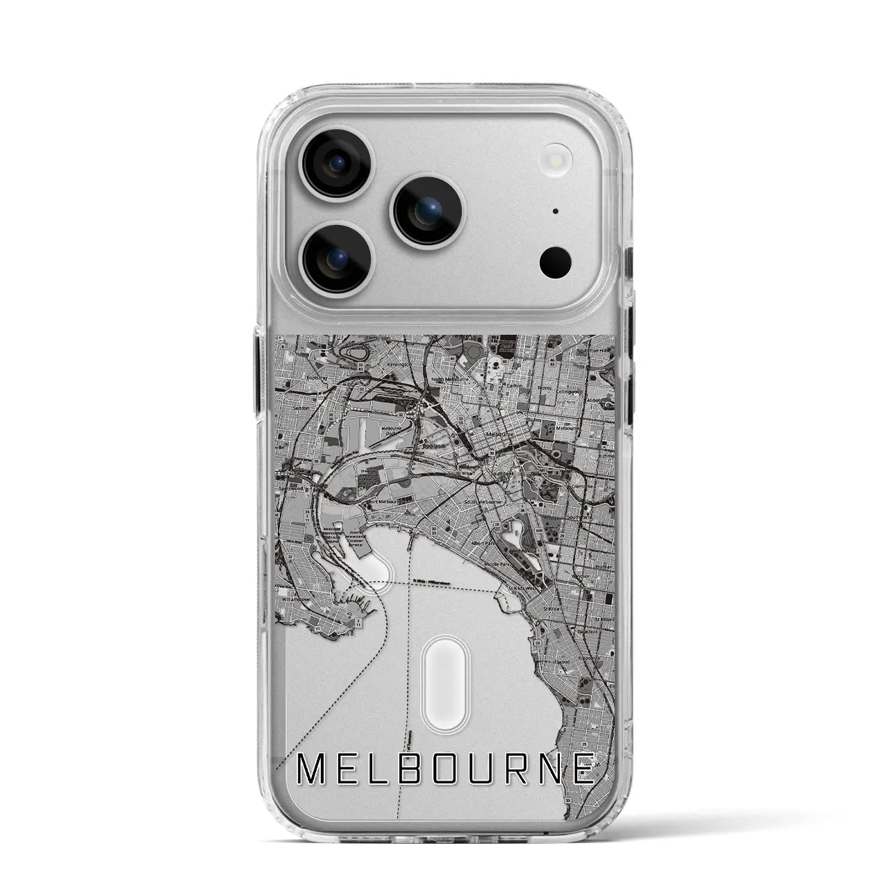 【メルボルン(オーストラリア)】地図柄iPhoneケース(MagSafeタイプ)