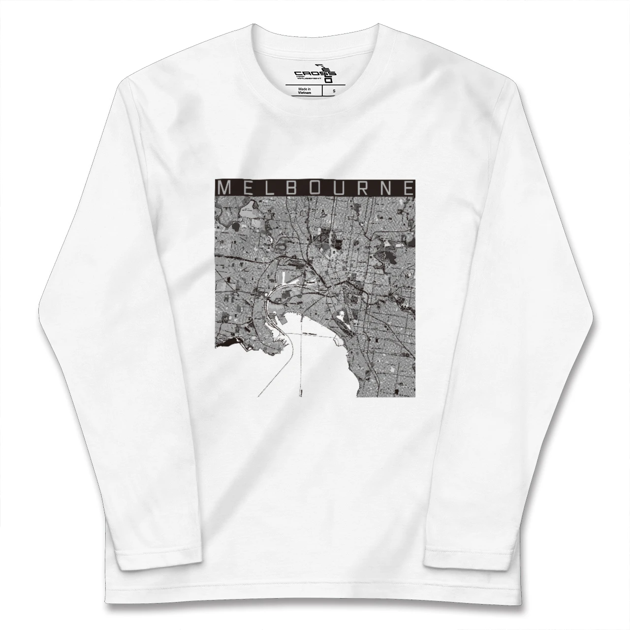 【メルボルン(オーストラリア)】地図柄ロングスリーブTシャツ