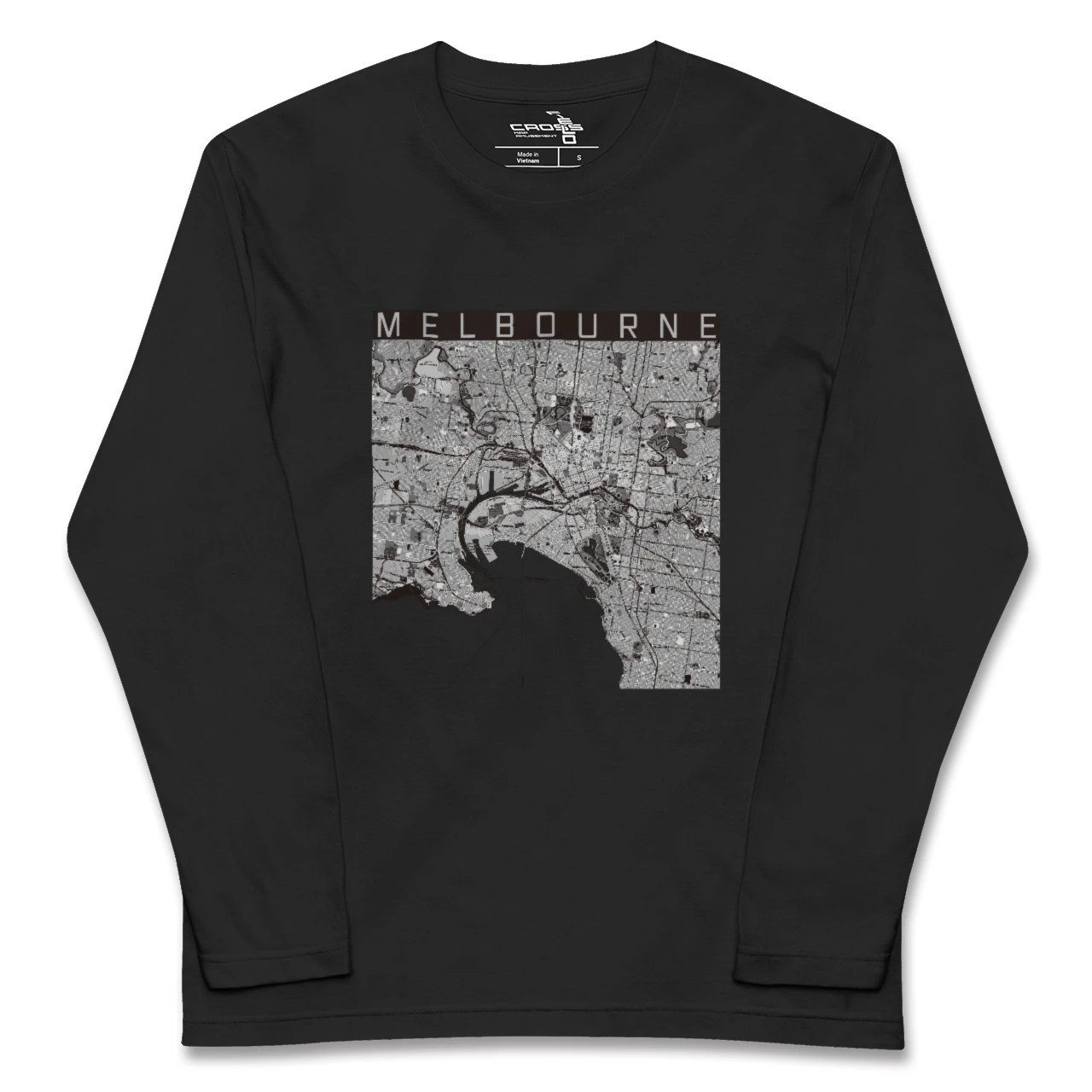 【メルボルン(オーストラリア)】地図柄ロングスリーブTシャツ