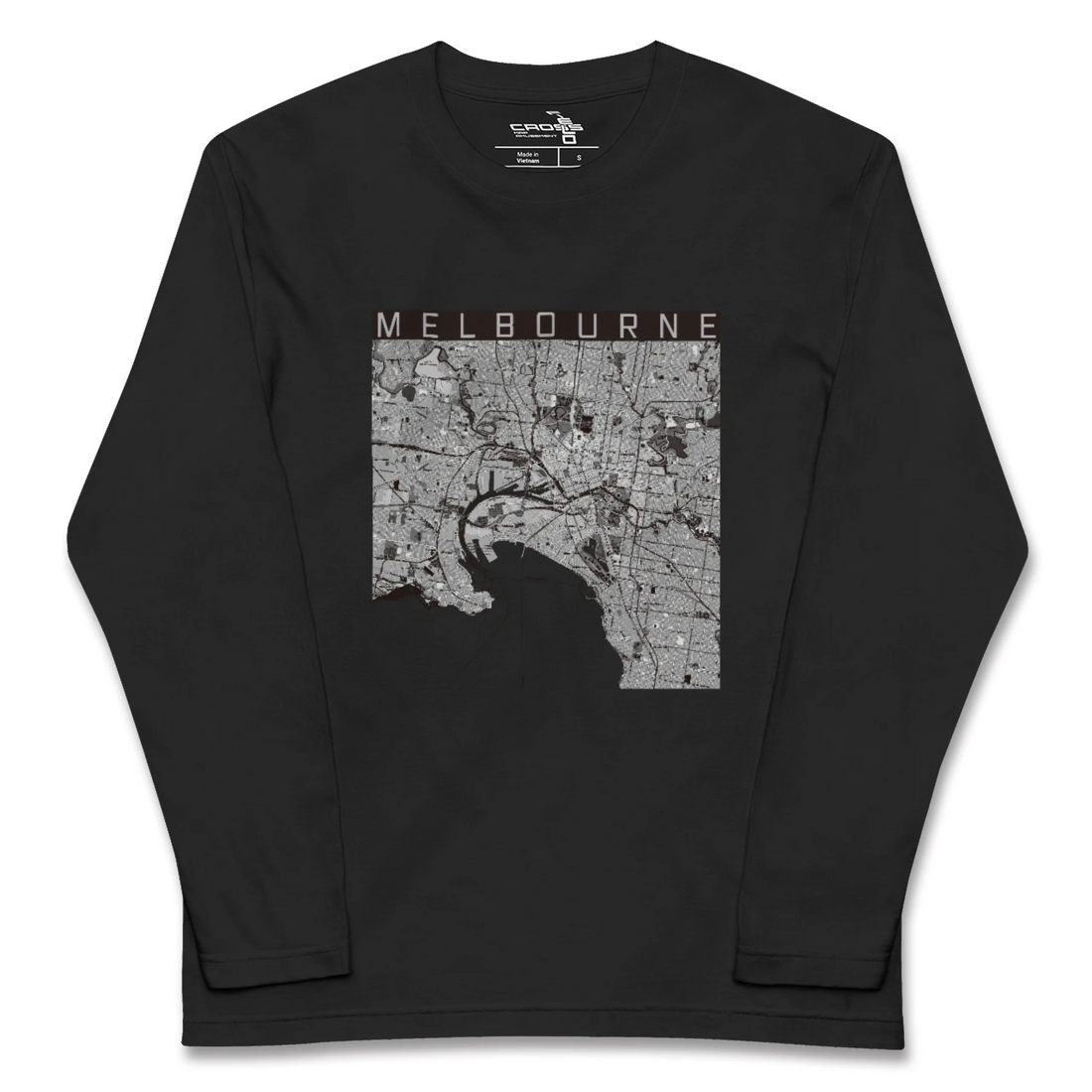 【メルボルン(オーストラリア)】地図柄ロングスリーブTシャツ