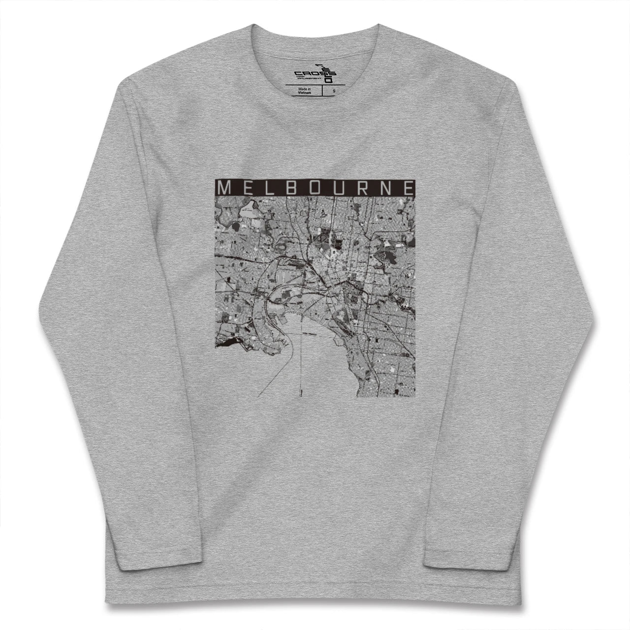 【メルボルン(オーストラリア)】地図柄ロングスリーブTシャツ
