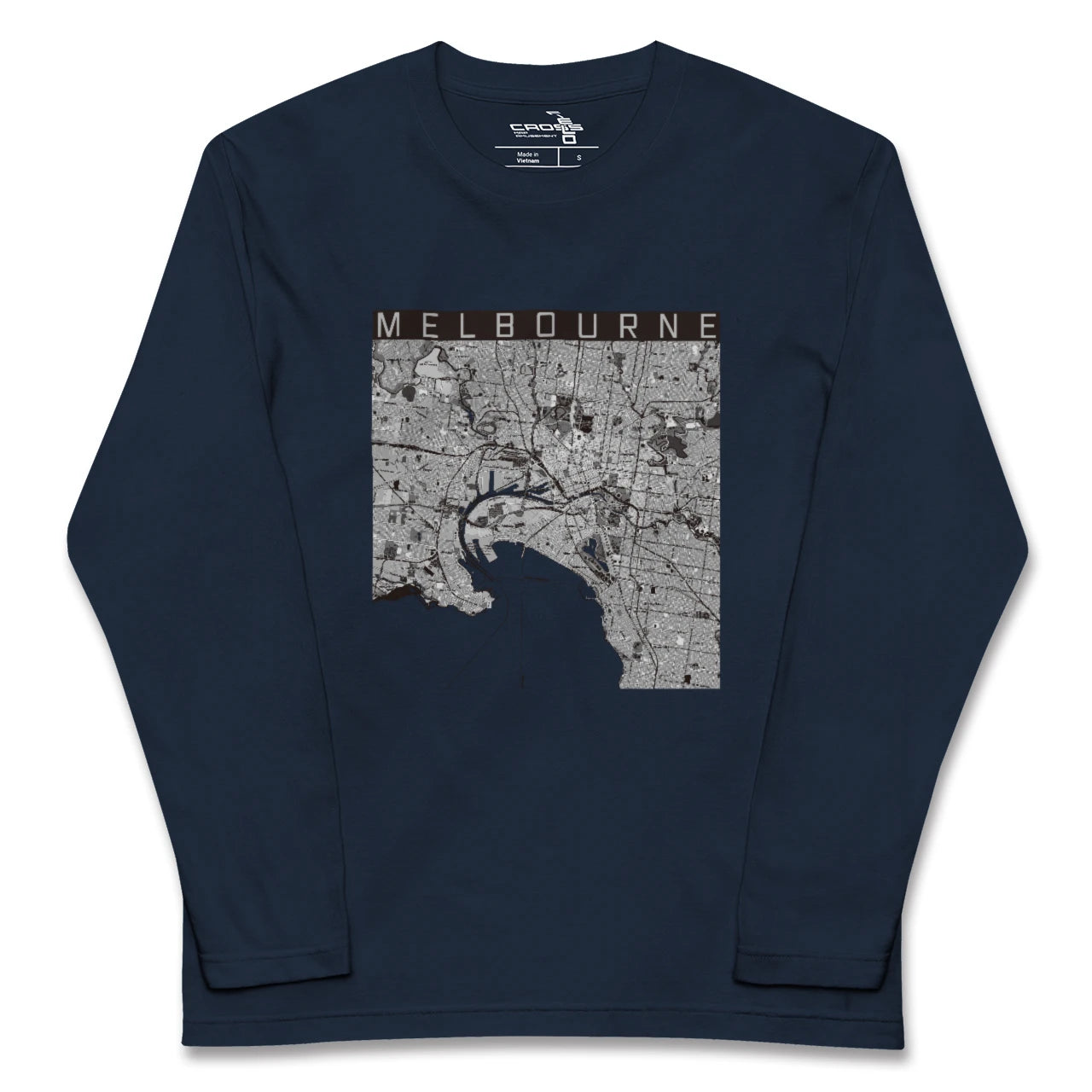 【メルボルン(オーストラリア)】地図柄ロングスリーブTシャツ