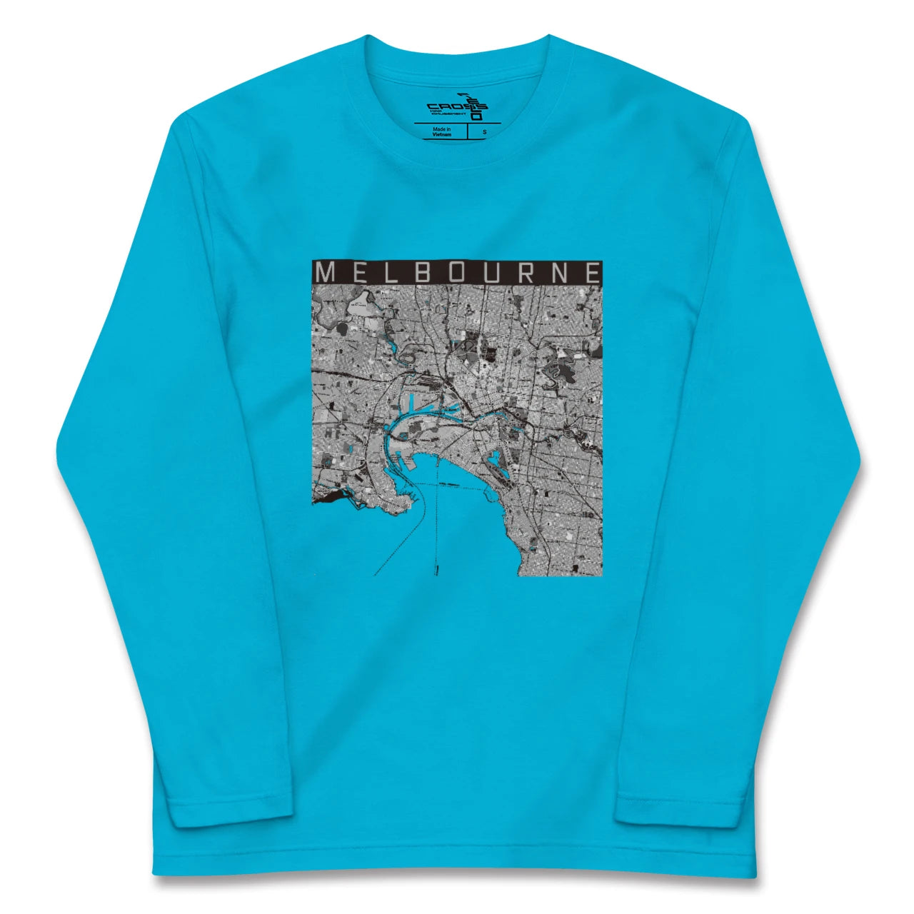 【メルボルン(オーストラリア)】地図柄ロングスリーブTシャツ