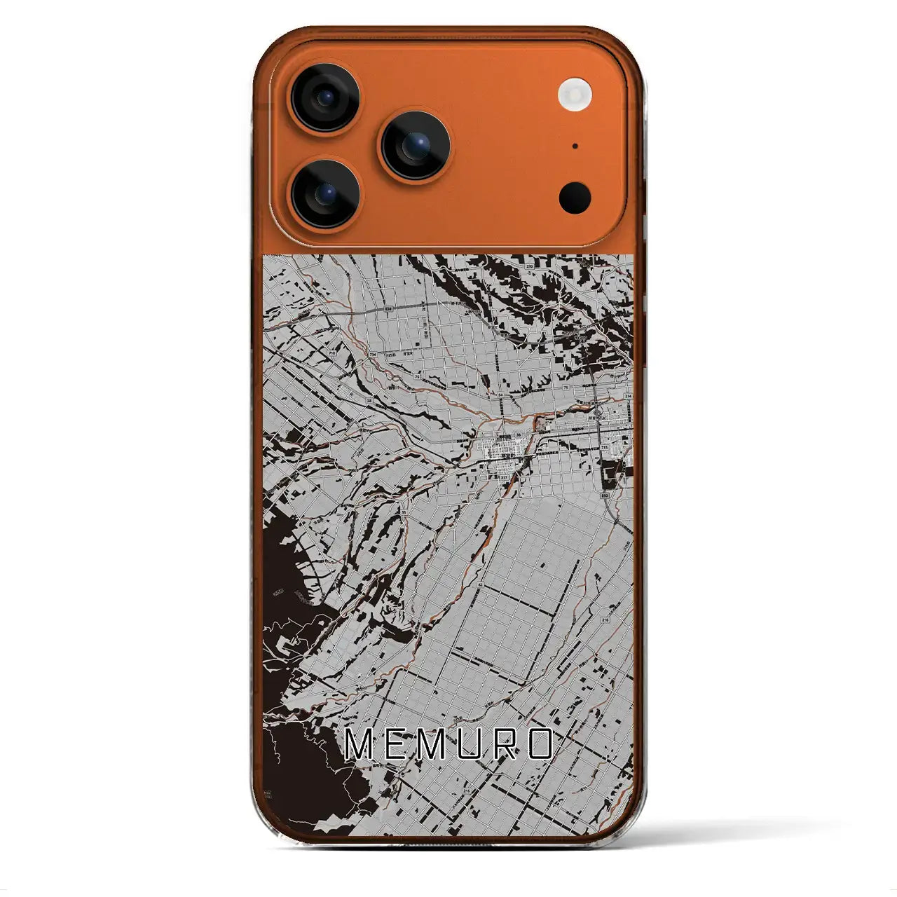 【芽室(北海道)】地図柄iPhoneケース(クリアタイプ)モノトーン・iPhone 17 Pro Max 用