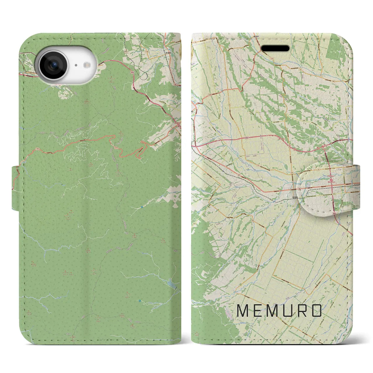 【芽室(北海道)】地図柄iPhoneケース(手帳タイプ)