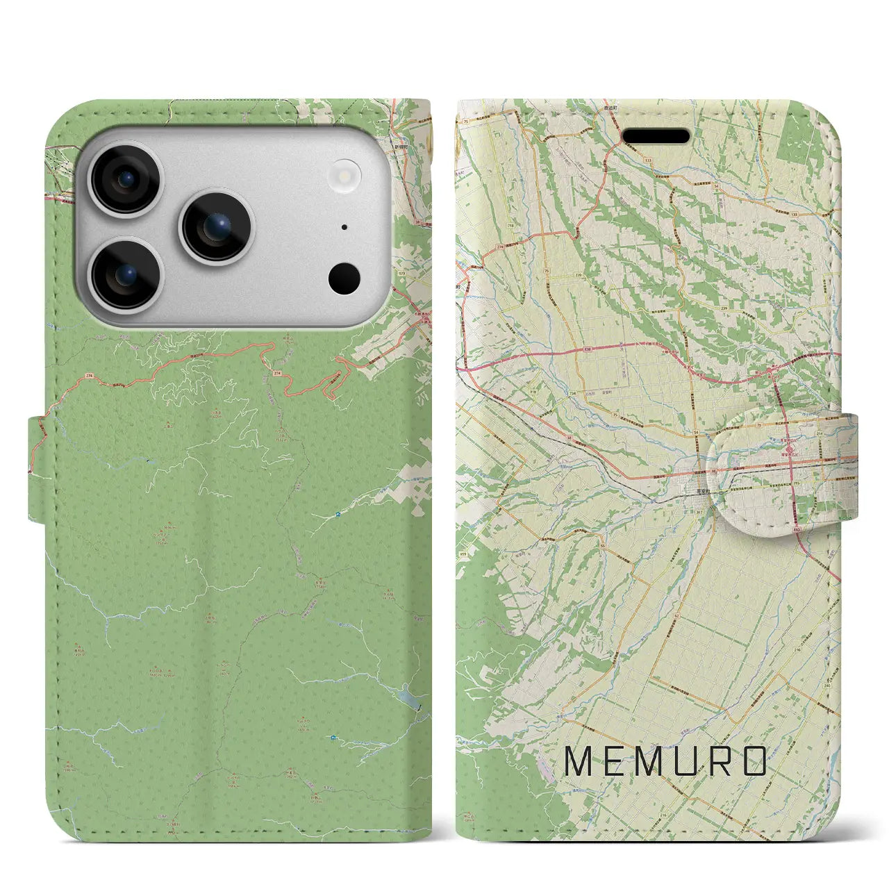 【芽室(北海道)】地図柄iPhoneケース(手帳タイプ)