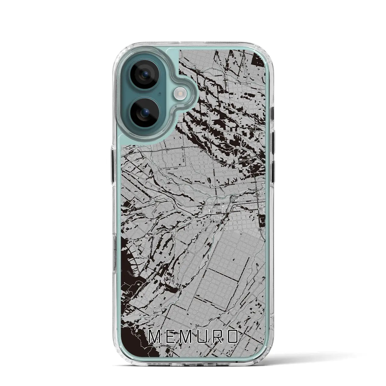 【芽室(北海道)】地図柄iPhoneケース(MagSafeタイプ)モノトーン・iPhone 16 Pro 用